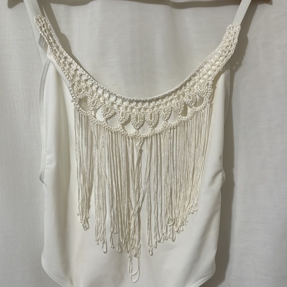 Wolf & Whistle Boho 1 Piece Cream Swimsuit - Picture 2 of 4